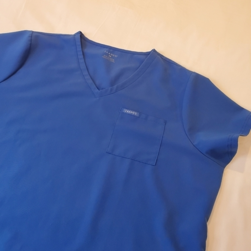 Jaanuu Scrub Top Women's Plus Size 2X Royal Blue V-neck J96181C